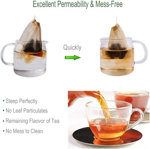 Vista 4 de Aksuaple Eco-Fil Bolsas de filtro de té desechables para té suelto, material de pulpa de madera, biodegradable y compostable, bolsitas infusoras