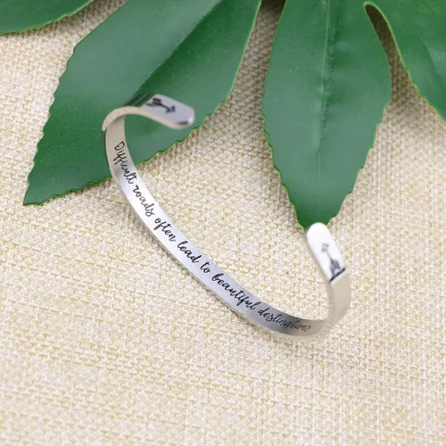 Vista 3 de JoycuFF - Pulseras de acero inoxidable para mujer con frase inspiradoramantra (en inglés) oculta, un regalo para mostrarle tu apoyo a tus amigos
