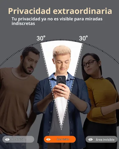 Vista 4 de Lanhiem Funda magnética para iPhone 15 con protector de pantalla de privacidad, 10 pies, grado militar, a prueba de golpes, resistente, funda Funda
