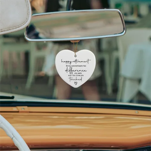 Vista 4 de Regalo de jubilación para mujer, adorno de recuerdo, placa de corazón, regalos de agradecimiento, feliz jubilación para mujeres, hombres, despedida