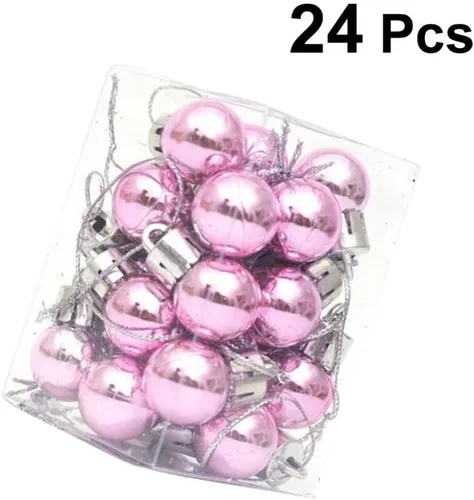Vista 6 de Sewroro Árbol de Navidad de bola de plata de 24 piezas