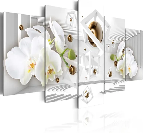 Vista 24 de Lienzo decorativo con impresión artística de diseño de orquídea de Artgeist Orquídea #01