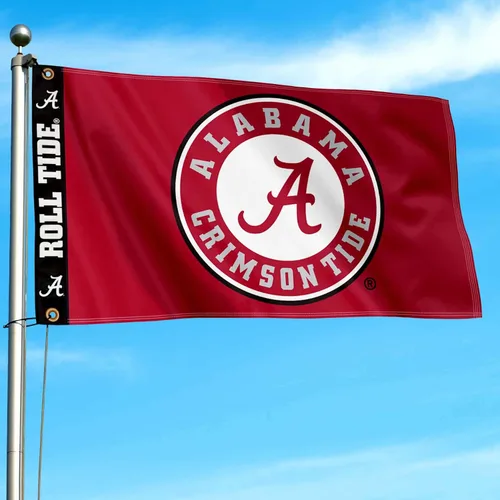 Vista 3 de College Flags & Banners Co. Bandera de bandera impresa de Alabama Crimson Tide de 3 x 5 pies