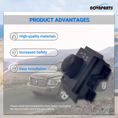 Vista 3 de NOVAPARTS Interruptor de control de caja de transferencia selector de tracción en las cuatro ruedas 4x4 4WD 7 pines para Dodge Dakota 2005-2011