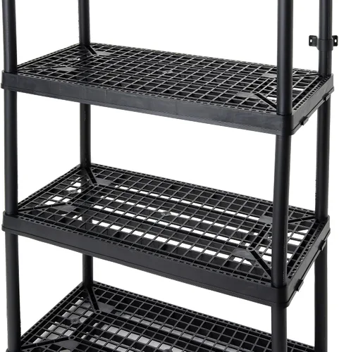 Vista 8 de Gracious Living Paquete de 2 unidades de almacenamiento de 4 estantes de altura fija ventilada de alta resistencia de 18 x 36 x 54.5 pulgadas