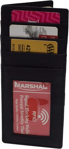 Vista 14 de MARSHAL Billetera mágica para hombre minimalista con tarjetero de crédito delgado #420CF