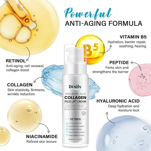 Vista 3 de Crema para el cuello Aprieta y Levanta: Crema de estiramiento facial instantáneo - Crema hidratante facial antienvejecimiento 6 en 1 para firmeza
