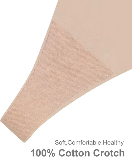 Vista 5 de SHARICCA Tanga sin costuras para mujer, sexy, de tiro bajo, ropa interior invisible, paquete múltiple