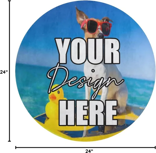 Vista 3 de Alfombra redonda personalizada para añadir tu propio texto/imagen/logotipo/foto, tapete antideslizante personalizado para puerta, alfombra de área