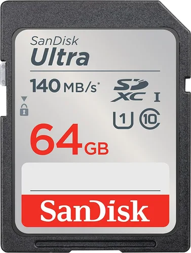 Vista 2 de SanDisk Tarjeta de memoria Ultra SDXC UHS-I de 64 GB Clase 10 140MB/s U1, Full HD, tarjeta de cámara SD SDSDUNB-064G (paquete de 5) Paquete con (5)