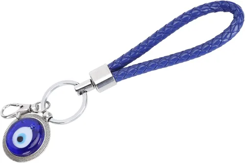 Vista 5 de 5 llaveros de mal de ojo, dije azul de ojo malvado, colgantes de cristal turco para manualidades con llavero, adorno colgante, accesorios