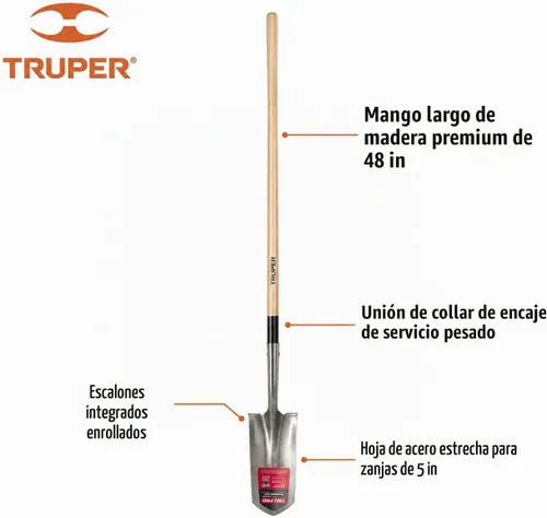 Vista 2 de Truper TruPro - Pala de zanja de 5 pulgadas, peldaños enrollados