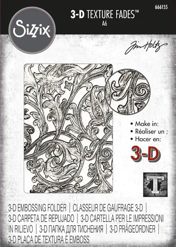 Vista 2 de Sizzix Carpeta en relieve con textura 3D enredada por Tim Holtz, 666155