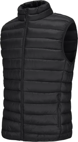 Vista 2 de Polu Chaleco acolchado para hombre, sin mangas, con cremallera, ligero, cálido, con bolsillos