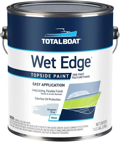 Vista 14 de TotalBoat Wet Edge Topside - Pintura marina con recubrimiento de poliuretano premium para barcos, vehículos recreativos, molduras exteriores, fibra
