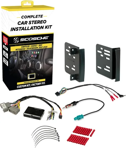 Vista 11 de Scosche ICCR6BN Kit de instalación de radio Double DIN para salpicadero Compatible con vehículos selectos Chrysler, Dodge, Jeep y RAM de 2007-2019