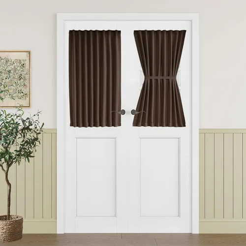 Vista 65 de Vatge Cortinas laterales autoadhesivas para puertas de cristal, sin taladro, extraíble, panel de filtrado de luz, 1 panel, 12 pulgadas de ancho x 60