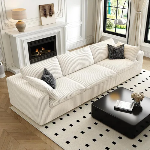 Vista 18 de LoveSeat Cloud Couch Sofá Seccional Modular para Sala de Estar, Sofá Moderno con Asiento Profundo, Sofá de 2 Plazas Sin Huesos con Otomana, Cómodos