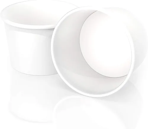 Vista 3 de Vasos de papel para helado de 4 onzas, taza de yogur congelado, cuencos de postre blanco, suministros de postre congelado, paquete de 50