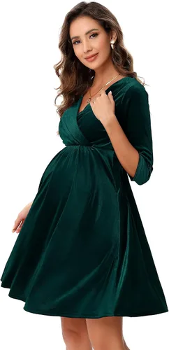 Vista 13 de Camisas de maternidad para mujer, cuello cuadrado, manga larga abombada, linda, casual, blusas, ropa de otoño Albaricoque
