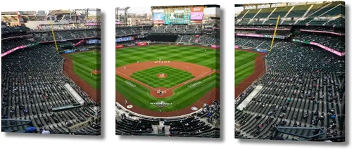 Vista 87 de TUMOVO Arte de pared en lienzo para estadio deportivo, arte de pared de campo Wrigley en Chicago, pinturas de Chicago, impresiones sobre lienzo