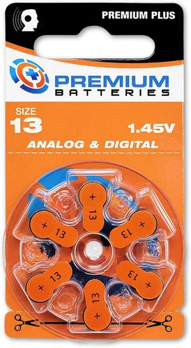 Vista 12 de Pilas Premium para audífonos, tamaño 10, 1.45V, con pestaña amarilla (6 pilas)