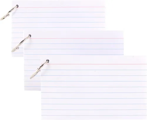 Vista 10 de Goefun - Tarjetas de índice grandes forradas de 6 x 9 pulgadas, color blanco, 300 tarjetas de notas grandes, tarjetas para estudiar, recetas, notas