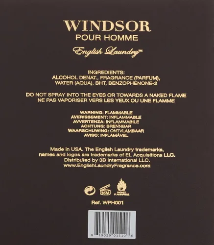 Vista 3 de English Laundry Windsor Pour Homme Eau de Parfum en aerosol, 3.4 onzas líquidas