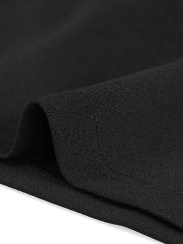 Vista 5 de Allegra K Minivestido de manga transparente con cuello en V y malla para mujer M