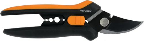 Vista 12 de Fiskars 399241-1002 Tijeras de podar con micro puntas, cuchillas antiadherentes, 2 unidades, naranja
