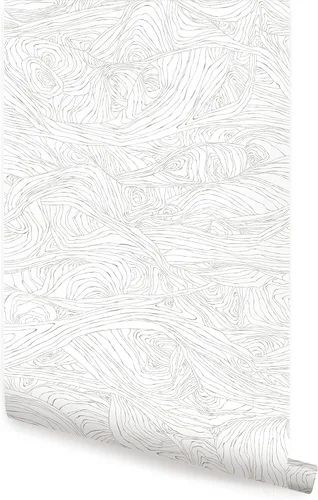 Vista 7 de Papel tapiz autoadhesivo de ondas de grano de madera (hoja individual, 2 x 9 pies, dorado)