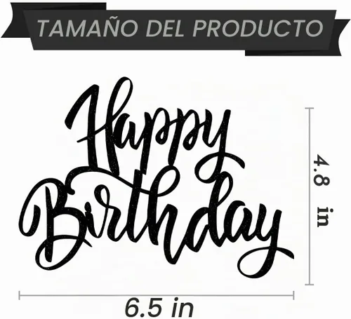 Vista 2 de Decoración negra para tartas de cumpleaños, suministros de decoración de fiesta de cumpleaños Negro 1