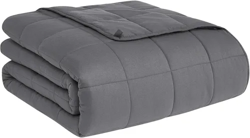 Vista 43 de CuteKing Manta pesada (2 libras, 36 x 48 pulgadas, gris) manta pesada para 40-60 libras, manta pesada para refrigeración y calefacción con cuentas