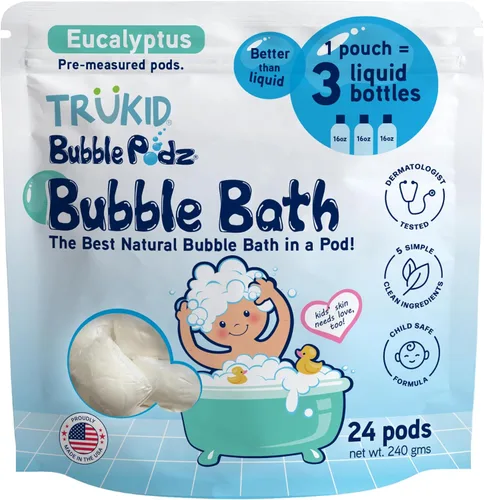 Vista 20 de TruKid Bubble Podz - Baño de burbujas para niños, niños pequeños y bebés, bomba de baño suave y refrescante sin lágrimas para piel sensible