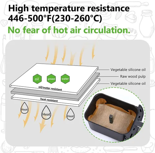 Vista 4 de Forro de papel desechable para freidora de aire fuezllno para freidora de aire doble ninja, accesorios para freidora de aire ninja, forros