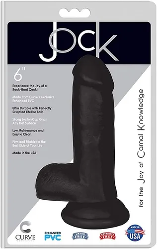 Vista 2 de Curve Novelties Jock Dong con bolas, negro, 6 pulgadas