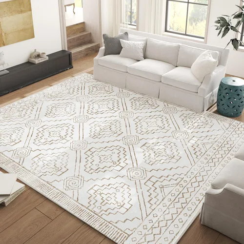 Vista 119 de jinchan - Tapete de pasillo marroquí de 2 x 6 pies con líneas, bohemio, lavable, para cocina, suave, geométrico, de lana sintética, antideslizante