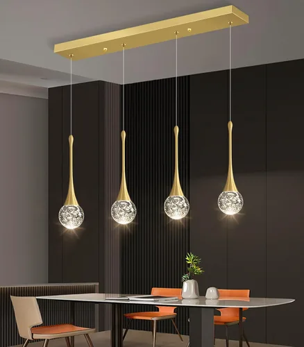 Vista 39 de Lámparas colgantes modernas para isla de cocina, LED, regulable, cristal glamuroso, iluminación colgante de techo para comedor, pasillo, dormitorio
