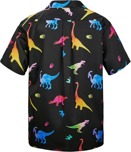 Vista 71 de Camisa hawaiana para hombre, con estampado floral, cómoda, con botones, casual, manga corta, ropa de playa para hombre