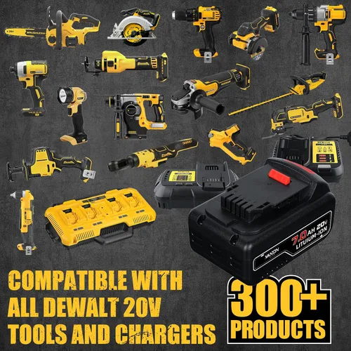 Vista 5 de VANON 7.0Ah 20V Reemplazo para batería Dewalt 20V Max de iones de litio compatible con Dewalt Bateria DCB200 DCB204 DCB206 DCB201 DCB203 DCB181