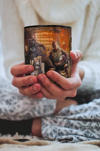 Vista 6 de Morphing Mugs Star Wars - The Book of Boba Fett - Un nuevo comienzo - Una taza sensible al calor de 16 onzas - Imagen completa revelada cuando se