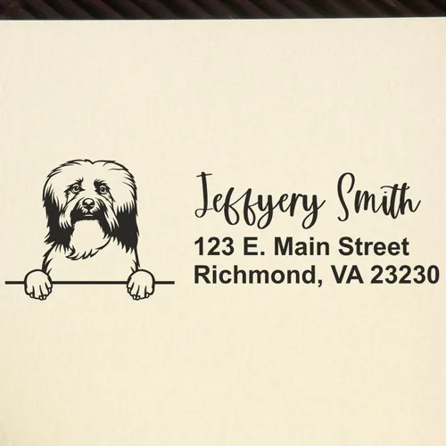 Vista 52 de American Bulldog Stamp Duo, Custom Return Address for Dog Lovers, Personalized Mail Mark for Letters and Cards