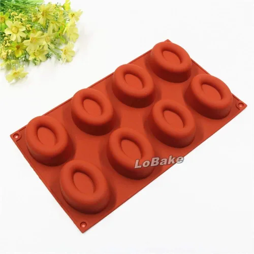 Vista 7 de 8 cavidades ovaladas forma de donut molde de silicona moldes de jabón herramientas de chocolate moldes de fondant moldes de galletas panadería DIY