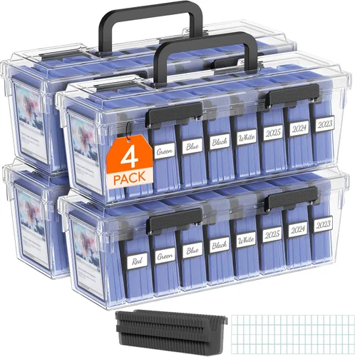 Vista 11 de Lifewit - Caja de almacenamiento para tarjetas coleccionables con asa, apta para Toploader, 2 unidades Stackable Reinforced Latch Case with 8