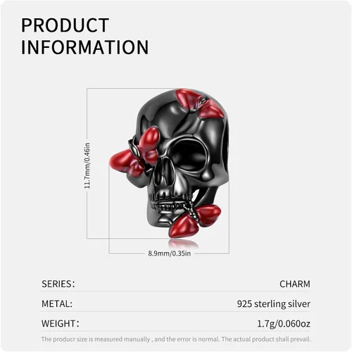 Vista 6 de AIEGNOS Dijes de calavera para pulsera de plata de ley 925 con diseño anatómico de corazón de pulmón, cerebro de calavera, esqueleto gótico