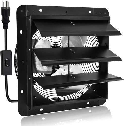 Vista 13 de Criditpid Ventilador Extractor de Pared con Persiana de 7 Pulgadas, Ventilador Extractor de Cocina con Interruptor de Encendido/Apagado para Ático