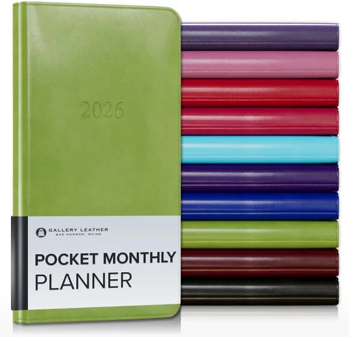 Vista 71 de Gallery Leather Agenda mensual grande 2026-2027 Acadia Navy Acadia Marina