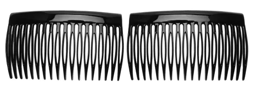 Vista 3 de France Luxe Par de peine lateral francés de 18 dientes - Negro