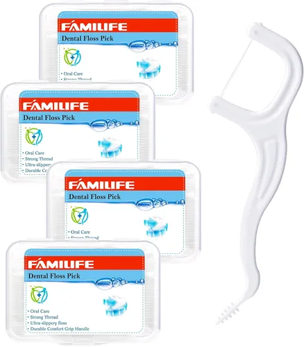 Vista 10 de Picos de hilo dental, FAMILIFE - Hilo dental para niños, hilo dental para niños pequeños, sin cera, sin sabor, sin flúor, para niños, con estuches