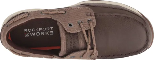 Vista 3 de Rockport Zapatos náuticos con puntera de seguridad con tres ojos para hombre, Marrón